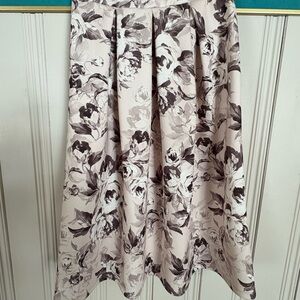 Miss Selfridge Black and White full floral A-Line Midi Skirt